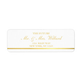 Klassy Bröllop Returetiketter Gold Foil Returadress Etikett
