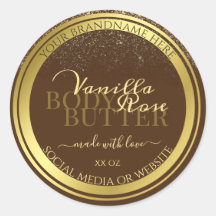 Klassy Brown-produktförpackningsetiketter Guld Ram