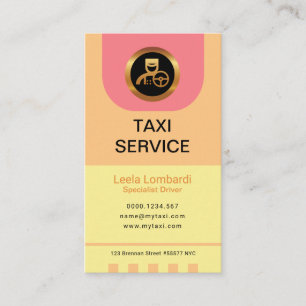Klassy Dam Taxi chaufförens pastelliser Visitkort