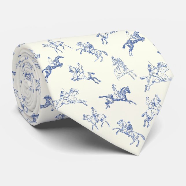 Klassy Elegant Equestrian Blue White Horse Riding Slips (Rullad)