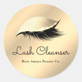 Klassy Elegant Guld Anpassningsbar Lash Cleanser L Runt Klistermärke