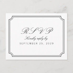 Klassy Elegant Simple White Response OSA Postcard Inbjudan Vykort
