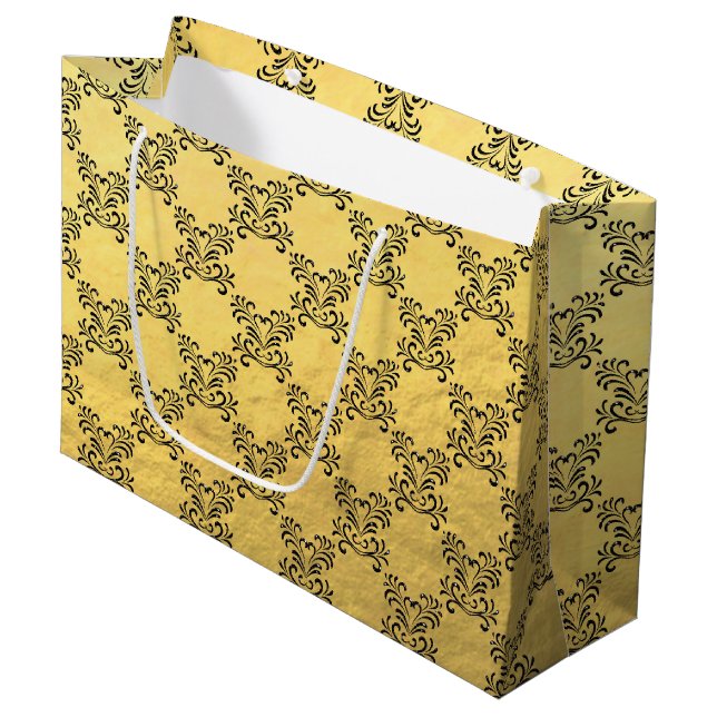 Klassy Faux Gold Foil Gift Bag - stor, gigantisk (Framsidan Vinklad)