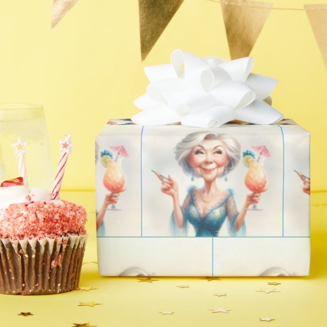 Klassy Gamla Dam med kuggsvans Presentpapper (Födelsedagsfest)