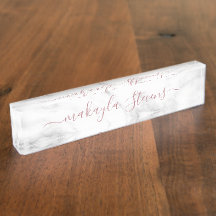 Klassy Girly Luxury Marble Custom Name