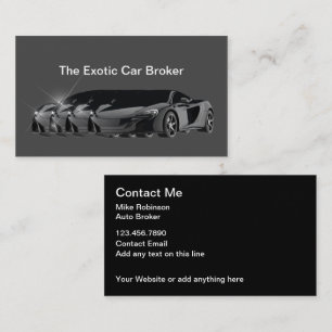 Klassy Glossy Exotic Auto Broker Visitkort