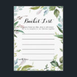 Klassy Greenery Tropical Löv Bucket List-kort Vykort<br><div class="desc">Dessa knappar för giftiga tropiska löv är perfekten för en modern bröllopsmottagning eller möhippa. Konstruktionen har främst tropiska löv av grönt med ett litet stycke  blommor av rosa som är väl placerade i elegantens vågor och geometriska former. Bucket List-skylten säljs separat.</div>