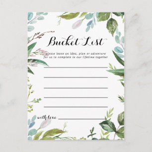 Klassy Greenery Tropical Löv Bucket List-kort Vykort
