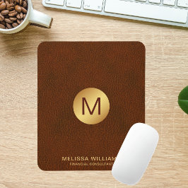 Klassy Grown Leather Struktur Monogram Initialer Musmatta