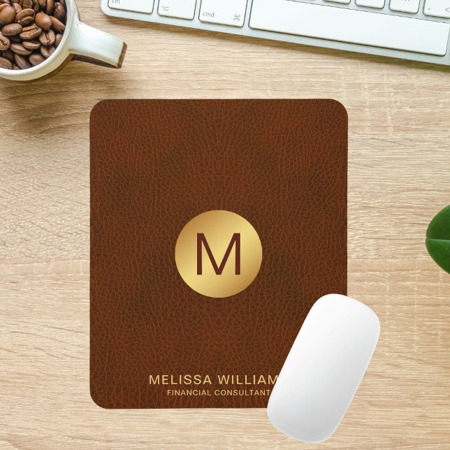 Klassy Grown Leather Struktur Monogram Initialer Musmatta (Skapare uppladdad)