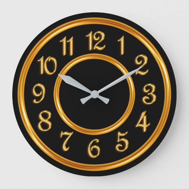 Klassy Guld Tone Acrylic Wall Dockor Clocks Stor Klocka (Framsida)