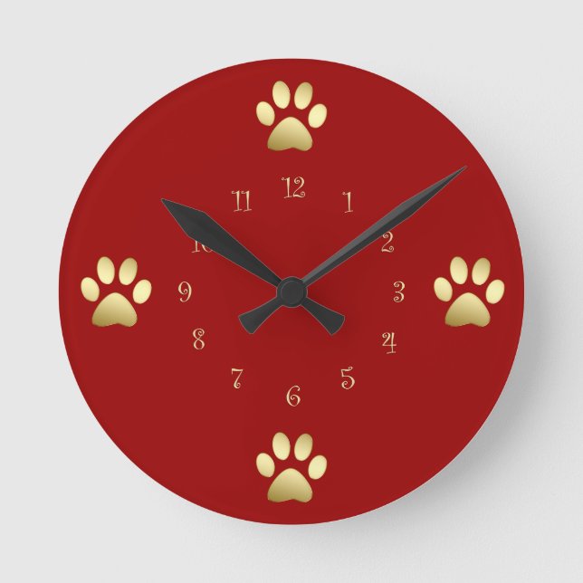 Klassy Hund Wall Clocks Rund Klocka (Framsida)