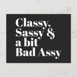 Klassy, kassy och dålig kassy Funny Citat Vykort