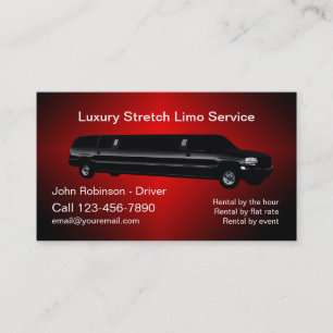 Klassy Limo Driver Rental Visitkort
