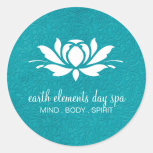 Klassy Lotus Flower och Day Spa Sticker Runt Klistermärke