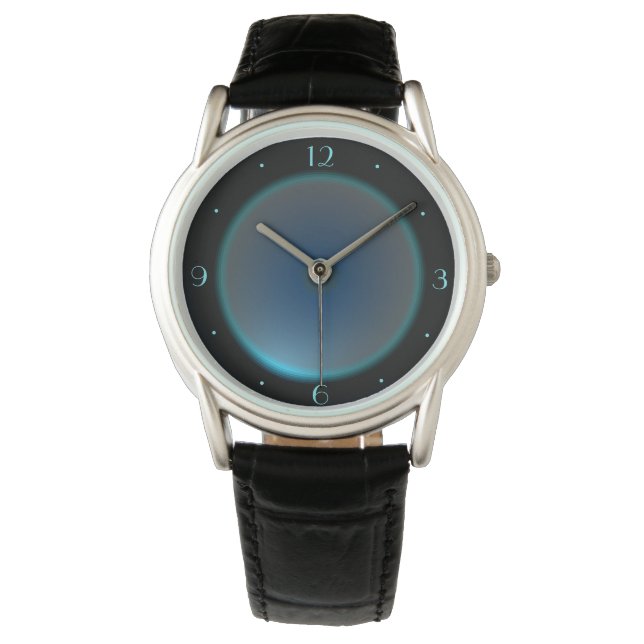 Klassy Manar Watch Black med Blue/Aqua Ansikte Armbandsur (Framsida)