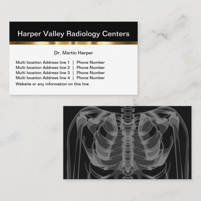 Klassy Många Location Radiology Medical Visitkort (Fram/baksida)