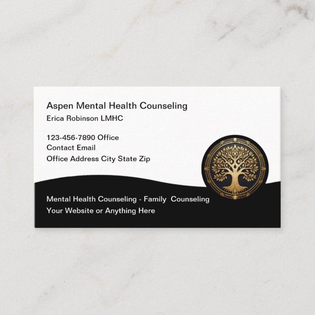 Klassy Mental Health Counseling Livets träd Theme Visitkort (Framsida)