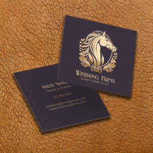 Klassy Modern Anpassningsbar Horse Farm Equine Fyrkantigt Visitkort