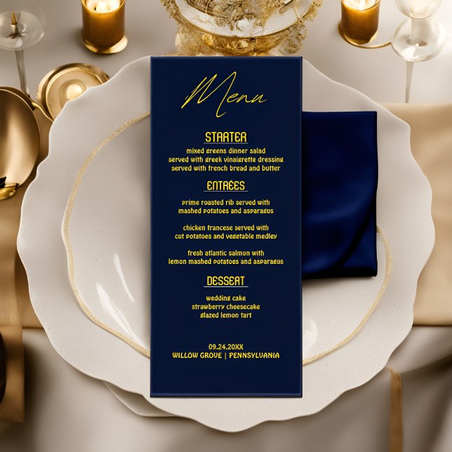 Klassy Modern Bröllop Menu - Savor the Flavors Meny (Skapare uppladdad)