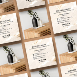 Klassy Modern Gold Foil Logotyp Photo & Social Fyrkantigt Visitkort
