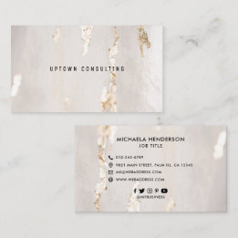 Klassy Modern Gold Foil Social Icons Visitkort