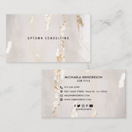 Klassy Modern Gold Foil Social Icons Visitkort