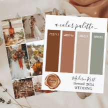 Klassy Modern Rust Bröllop färg Palette Card 202