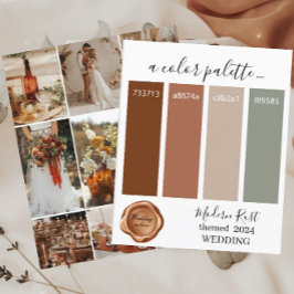 Klassy Modern Rust Bröllop färg Palette Card 202