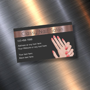 Klassy Nagel Beauty Salon Magnetic Affärskorts Magnetiska Visitkort