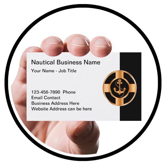 Klassy Nautical Theme Boat Anchor Visitkort (Skapare uppladdad)