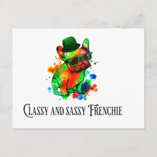 klassy och sassy Frenchie Vykort