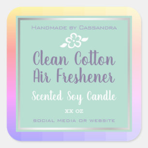 Klassy Ombre Rainbow Rosa Product Packages Labels Fyrkantigt Klistermärke