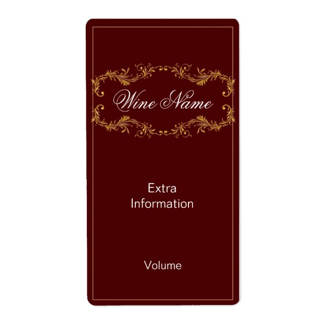 Klassy Red Vin-etikett Fraktsedel (Framsidan)