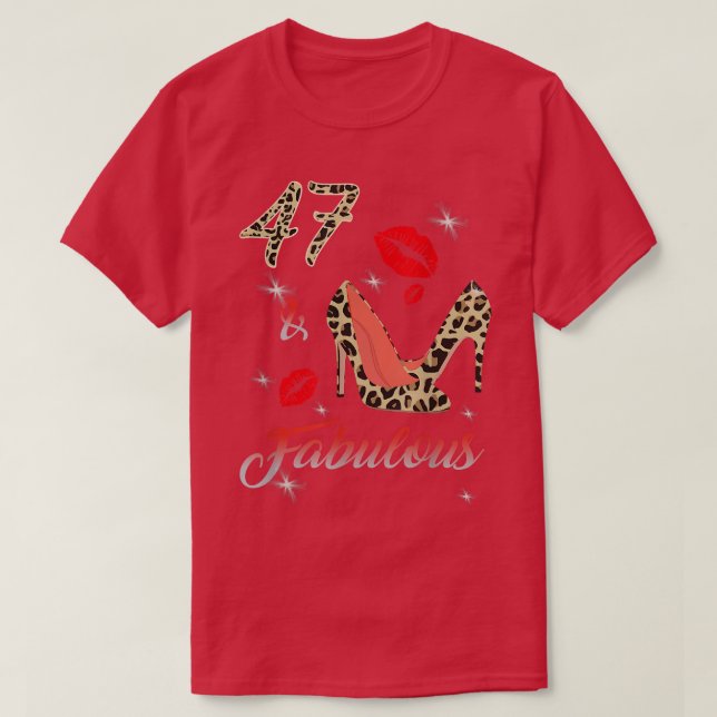 Klassy Sassy 47 Fabulous High Heel Leopard 47:e Bi T Shirt (Design framsida)