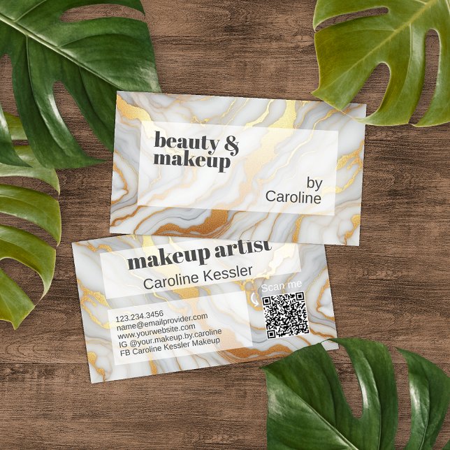 Klassy Simple Grått White Guld Marble Art Mönster Visitkort (Skapare uppladdad)