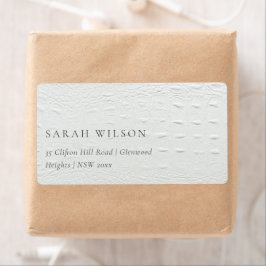 Klassy Simple Ivory White Leather Struktur Adress Fraktsedel