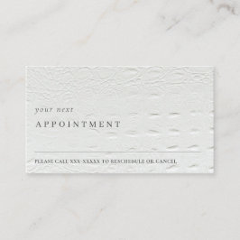 Klassy Simple Ivory White Leather Text Möte Visitkort