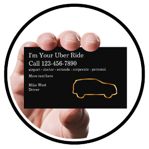 Klassy Simple Rideshare Taxi Driver Visitkort