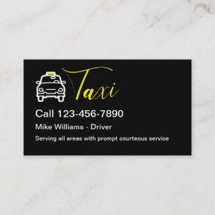 Klassy Trendig Taxi Driver Service Visitkort