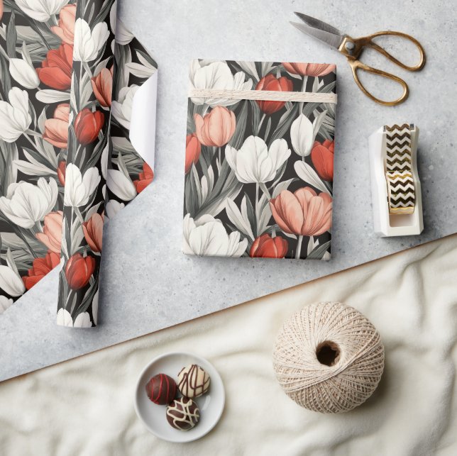 Klassy Tulip Modern Wrapping Papper Presentpapper (Hantverk)