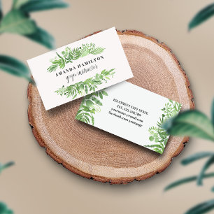 Klassy Watercolor vild meadow grey foliage Visitkort