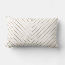 Klassy White & Guld Art Deco Arrows & Monogram Lumbarkudde