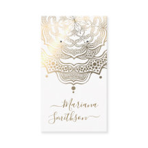 Klassy White & Guld Mandala Earring Visning Cards