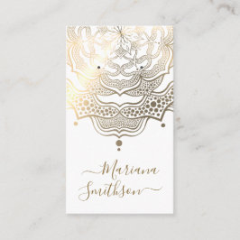 Klassy White & Guld Mandala Earring Visning Cards Visitkort