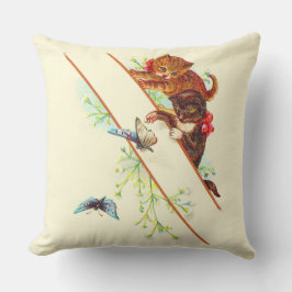 klätterkattungar och fjärilar kudde