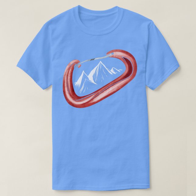 Klätterlig sportkampanj för Carabiner i bergsområd T Shirt (Design framsida)