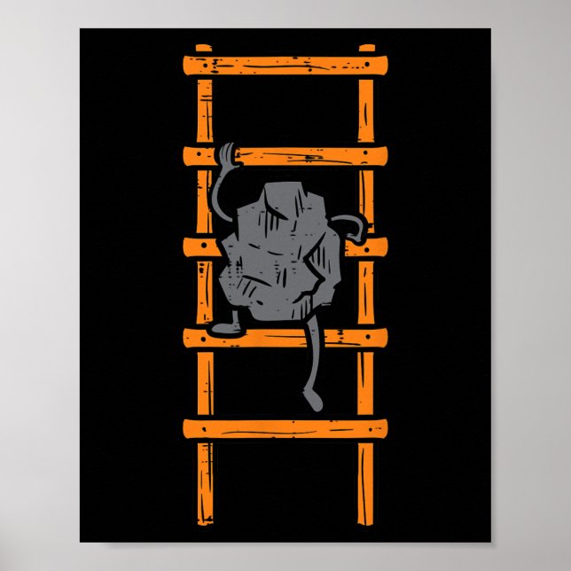 Klätterstege Rolig Klättrare Bouldering Barn Poster (Framsidan)