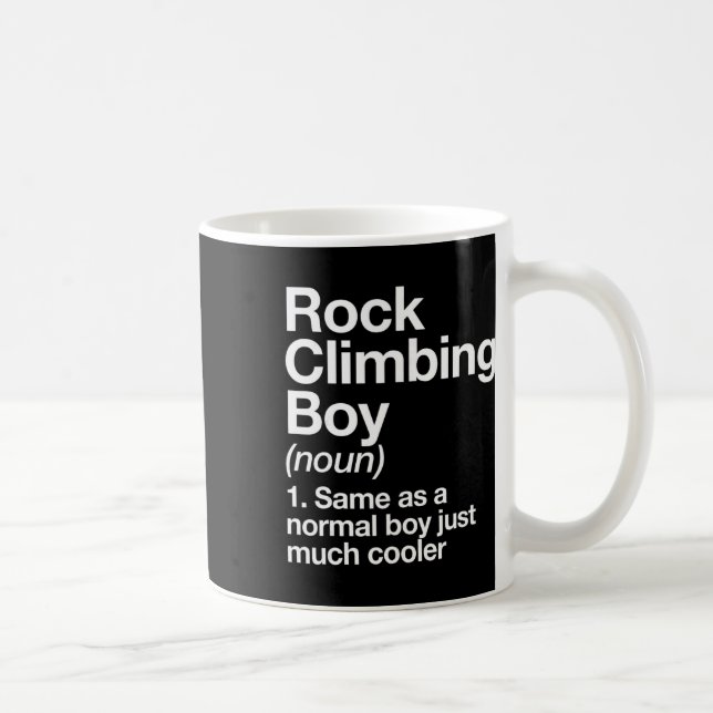 Klättp Pojke Definition Rolig Sport  Kaffemugg (Höger)