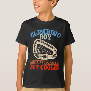 Klättp pojke klättrar på vägg Bouldering Sten T Shirt
